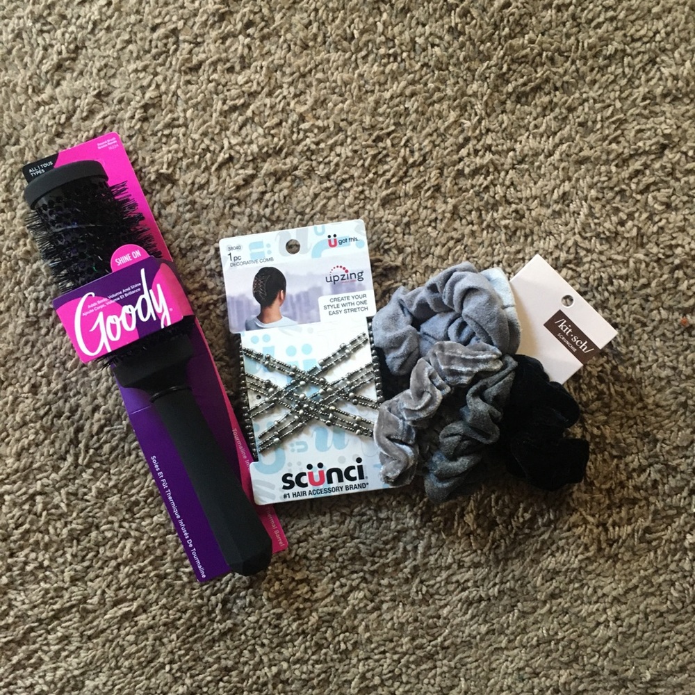 Brush, Srunchie set, and Decorative Comb Accessorie. All NWT